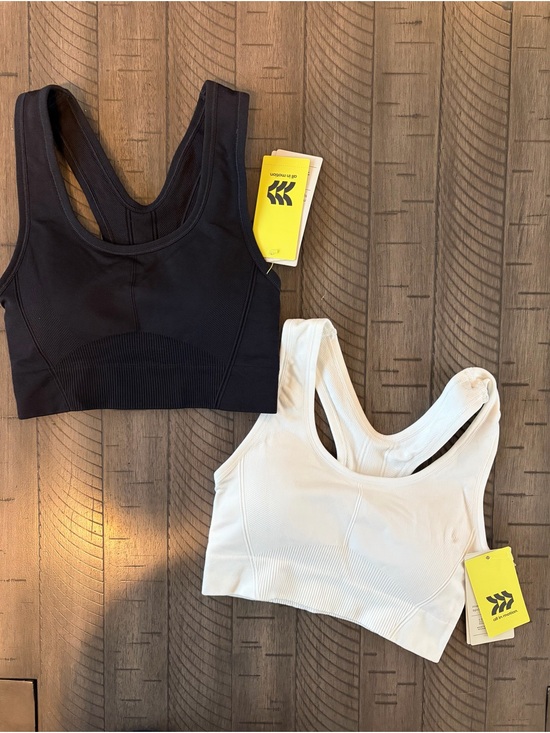 all in motion Other - all in motion Black & White Racerback Seamless Sports Bras